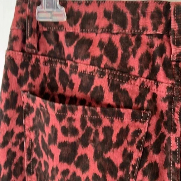Leopard Print Long Pants Straight Leg Womens 10 Stretch Mob Wife Unique - Picture 9 of 17